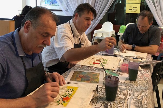 Batik Bag Painting Workshop by myBatik - Your bag starts undyed, then wax-resist makes the pattern appear